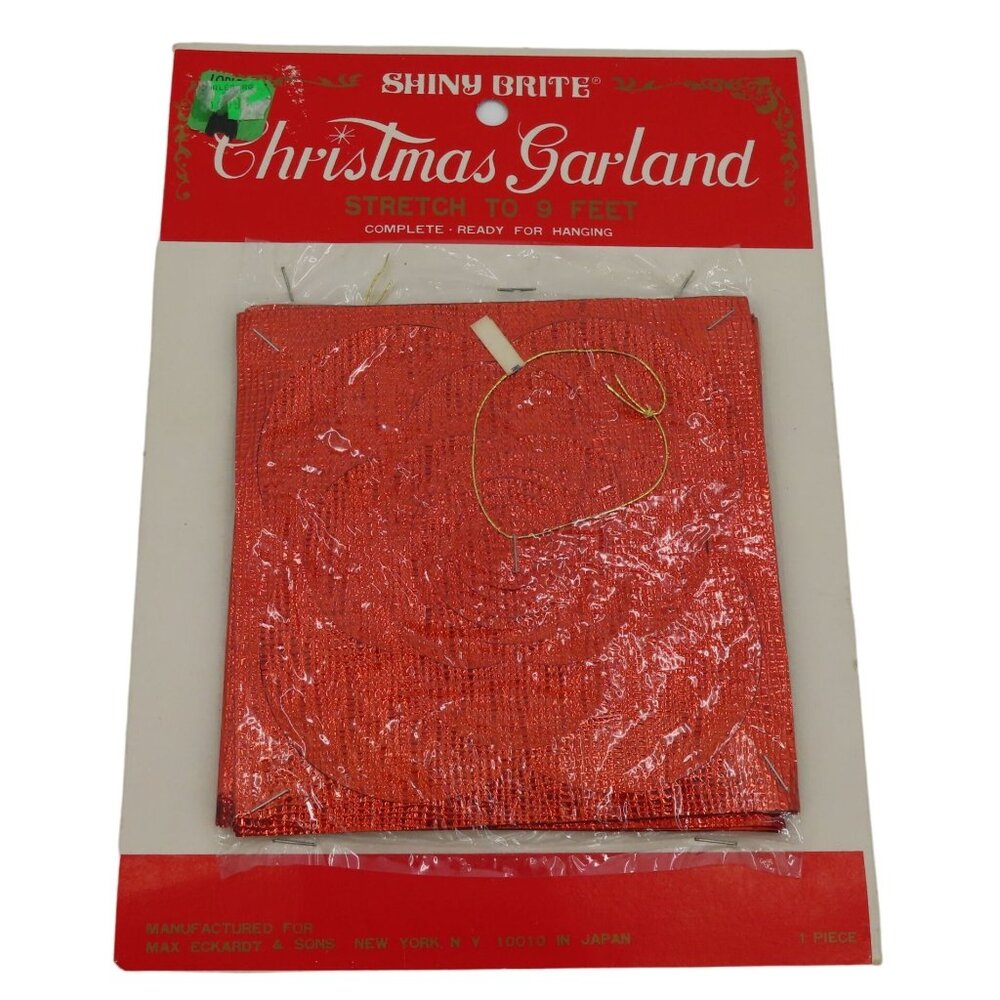 VTG Shiny Brite Christmas Garland Red Foil 9 Feet Made in Japan Retro NEW Xmas